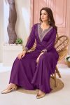 ATTRACTIVE CHINON EMBROIDERY, SEQUENCE & CODING WORK TOP PALAZZO SET PARTY WEAR WHOLESALE PRICE ETHNIC GARMENT (26)