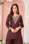 ATTRACTIVE CHINON EMBROIDERY, SEQUENCE & CODING WORK TOP PALAZZO SET PARTY WEAR WHOLESALE PRICE ETHNIC GARMENT (2)