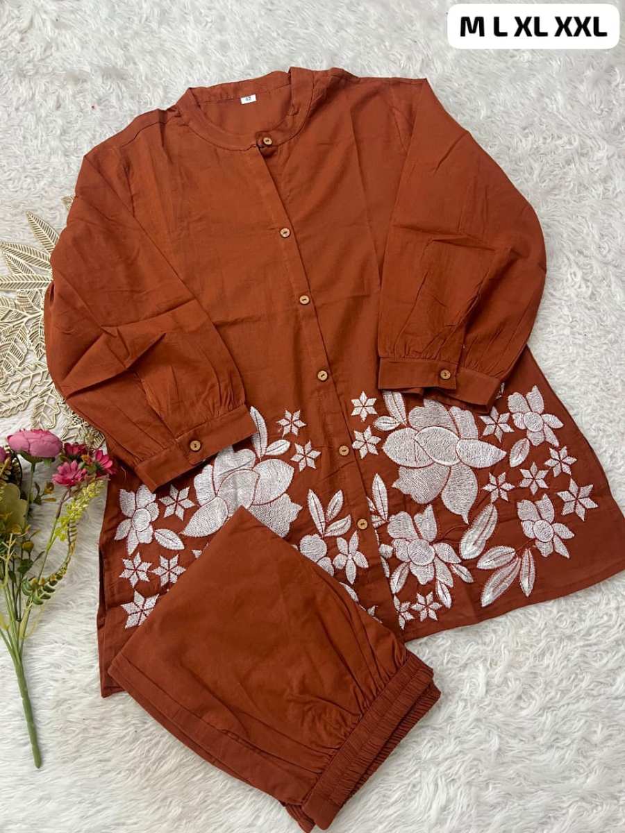 ATTRACTIVE COTTON EMBROIDERY WORK CO-ORD SET DAILY WEAR WHOLESALE PRICE ETHNIC GARMENT (7)