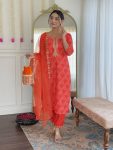 ATTRACTIVE FRENCH CREPE EMBROIDERY WORK TOP BOTTOM WITH DUPATTA FESTIVE WEAR WHOLESALE PRICE ETHNIC GARMENT (1)