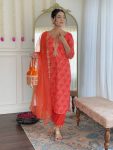 ATTRACTIVE FRENCH CREPE EMBROIDERY WORK TOP BOTTOM WITH DUPATTA FESTIVE WEAR WHOLESALE PRICE ETHNIC GARMENT (1)