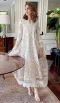 ATTRACTIVE ORGANZA CHAIN STITCHED HEAVY WORK GOWN WITH DUPATTA WHITE