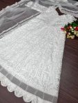 ATTRACTIVE ORGANZA CHAIN STITCHED HEAVY WORK GOWN WITH DUPATTA FESTIVE WEAR WHOLESALE PRICE ETHNIC GARMENT (3)