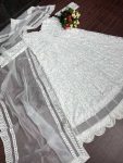 ATTRACTIVE ORGANZA CHAIN STITCHED HEAVY WORK GOWN WITH DUPATTA FESTIVE WEAR WHOLESALE PRICE ETHNIC GARMENT (3)