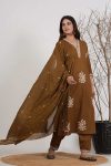 ATTRACTIVE ROMAN SILK EMBROIDERY WORK TOP BOTTOM WITH DUPATTA FESTIVE WEAR WHOLESALE PRICE ETHNIC GARMENT (11)