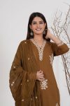 ATTRACTIVE ROMAN SILK EMBROIDERY WORK TOP BOTTOM WITH DUPATTA FESTIVE WEAR WHOLESALE PRICE ETHNIC GARMENT (11)