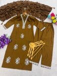 ATTRACTIVE ROMAN SILK EMBROIDERY WORK TOP BOTTOM WITH DUPATTA FESTIVE WEAR WHOLESALE PRICE ETHNIC GARMENT (11)