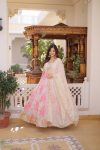 ATTRACTIVE RUSSIAN SILK DIGITAL PRINTED WITH EMBROIDERY ZARI SQUENCE WORK GOWN WITH DUPATTA WEDDING WEAR WHOLESALE PRICE ETHNIC GARMENT (3)