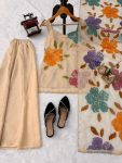 ATTRACTIVE TABBY ORGANZA SILK BRUSH PRINT WITH INTRICATE SEQUNCE WORK TOP PALAZZO WITH DUPATTA CASUAL WEAR WHOLESALE PRICE ETHNIC GARMENT (3)