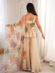 ATTRACTIVE TABBY ORGANZA SILK BRUSH PRINT WITH INTRICATE SEQUNCE WORK TOP PALAZZO WITH DUPATTA CASUAL WEAR WHOLESALE PRICE ETHNIC GARMENT (3)