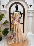 ATTRACTIVE TABBY ORGANZA SILK BRUSH PRINT WITH INTRICATE SEQUNCE WORK TOP PALAZZO WITH DUPATTA CASUAL WEAR WHOLESALE PRICE ETHNIC GARMENT (3)