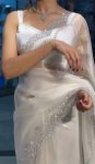 ATTRACTIVE TISSUE TWEEL NET DIAMOND CUT AND PANEL WORK SAREE WITH UNSTITCHED BLOUSE FESTIVAL WEAR WHOLESALE PRICE ETHNIC GARMENT (3)