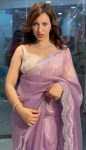 ATTRACTIVE TISSUE TWEEL NET DIAMOND CUT AND PANEL WORK SAREE WITH UNSTITCHED BLOUSE FESTIVAL WEAR WHOLESALE PRICE ETHNIC GARMENT (2)