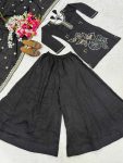 ATTRACTIVE VICHITRA SILK BEADS HAND WORK WITH VAL MOTI AND SEQUENCE EMBROIDERY WORK TOP PALAZZO WITH DUPATTA FESTIVAL WEAR WHOLESALE PRICE ETHNIC GARMENT (5)