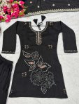 ATTRACTIVE VICHITRA SILK BEADS HAND WORK WITH VAL MOTI AND SEQUENCE EMBROIDERY WORK TOP PALAZZO WITH DUPATTA FESTIVAL WEAR WHOLESALE PRICE ETHNIC GARMENT (5)