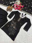 ATTRACTIVE VICHITRA SILK BEADS HAND WORK WITH VAL MOTI AND SEQUENCE EMBROIDERY WORK TOP PALAZZO WITH DUPATTA FESTIVAL WEAR WHOLESALE PRICE ETHNIC GARMENT (5)