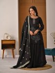 ATTRACTIVE VICHITRA SILK BEADS HAND WORK WITH VAL MOTI AND SEQUENCE EMBROIDERY WORK TOP PALAZZO WITH DUPATTA FESTIVAL WEAR WHOLESALE PRICE ETHNIC GARMENT (5)