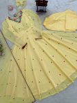 BOLLYWOOD FAUX GEORGETTE EMBROIDERY WITH THREAD DETAILING WORK GOWN BOTTOM WITH DUPATTA FESTIVAL WEAR WHOLESALE PRICE ETHNIC GARMENT (2)