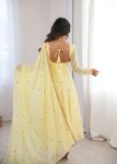 BOLLYWOOD FAUX GEORGETTE EMBROIDERY WITH THREAD DETAILING WORK GOWN BOTTOM WITH DUPATTA FESTIVAL WEAR WHOLESALE PRICE ETHNIC GARMENT (2)