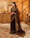 BOLLYWOOD TABBY SILK THREAD WITH SEQUENCE WORK SAREE WITH UNSTITCHED BLOUSE MAROON