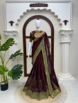 BOLLYWOOD TABBY SILK THREAD WITH SEQUENCE WORK SAREE WITH UNSTITCHED BLOUSE PARTY WEAR WHOLESALE PRICE ETHNIC GARMENT (3)