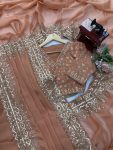 BOLLYWOOD TIBBY SILK INTRICATE THRED WITH SEQUNCE WORK SAREE WITH UNSTITCHED BLOUSE WEDDING WEAR WHOLESALE PRICE ETHNIC GARMENT (5)