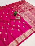 DESIGNER BANARASI SILK SELF & ZARI WEAVING RICH PALLU UNIQUE BORDER WORK SAREE WITH UNSTITCHED BLOUSE FESIVE WEAR WHOLESALE PRICE ETHNIC GARMENT (1)