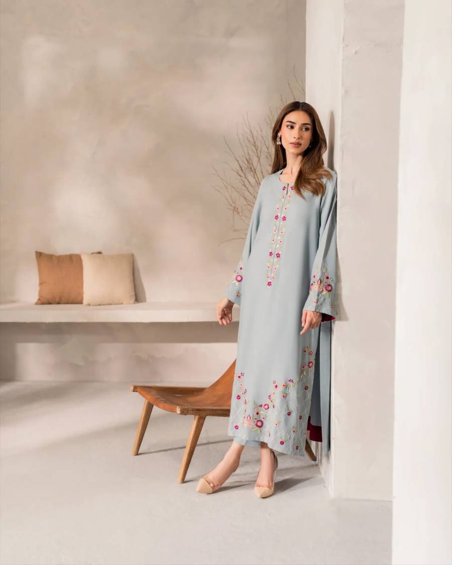 DESIGNER CHANDERI COTTON EMBROIDERY SEQUENCE WORK TOP BOTTOM WITH DUPATTA FESTIVE WEAR WHOLESALE PRICE ETHNIC GARMENT (2)