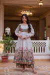 DESIGNER CHANDERI DIGITAL PRINT WITH HAND WORK GOWN PALAZZO WITH DUPATTA FESTIVAL WEAR WHOLESALE PRICE ETHNIC GARMENT (4)