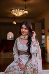 DESIGNER CHANDERI DIGITAL PRINT WITH HAND WORK GOWN PALAZZO WITH DUPATTA FESTIVAL WEAR WHOLESALE PRICE ETHNIC GARMENT (4)