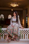 DESIGNER CHANDERI DIGITAL PRINT WITH HAND WORK GOWN PALAZZO WITH DUPATTA FESTIVAL WEAR WHOLESALE PRICE ETHNIC GARMENT (4)