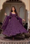 DESIGNER CHANDERI JACQUARD BUTTI REAL MIRROR WITH FANCY LACE WORK GOWN BOTTOM WITH DUPATTA FESTIVE WEAR WHOLESALE PRICE ETHNIC GARMENT (2)