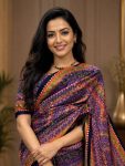 DESIGNER CHINON SILK DIGITAL PRINTED MIRROR HANDWORK, PIPING BORDER SAREE WITH UNSTITCHED BLOUSE PARTY WEAR WHOLESALE PRICE ETHNIC GARMENT (4)