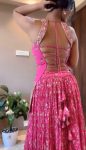 DESIGNER CHINON SILK SEQUENCE EMBROIDERY WORK TOP LEHENGA WITH DUPATTA WEDDING WEAR WHOLESALE PRICE ETHNIC GARMENT (4)