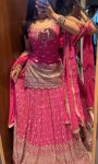 DESIGNER CHINON SILK SEQUENCE EMBROIDERY WORK TOP LEHENGA WITH DUPATTA WEDDING WEAR WHOLESALE PRICE ETHNIC GARMENT (4)