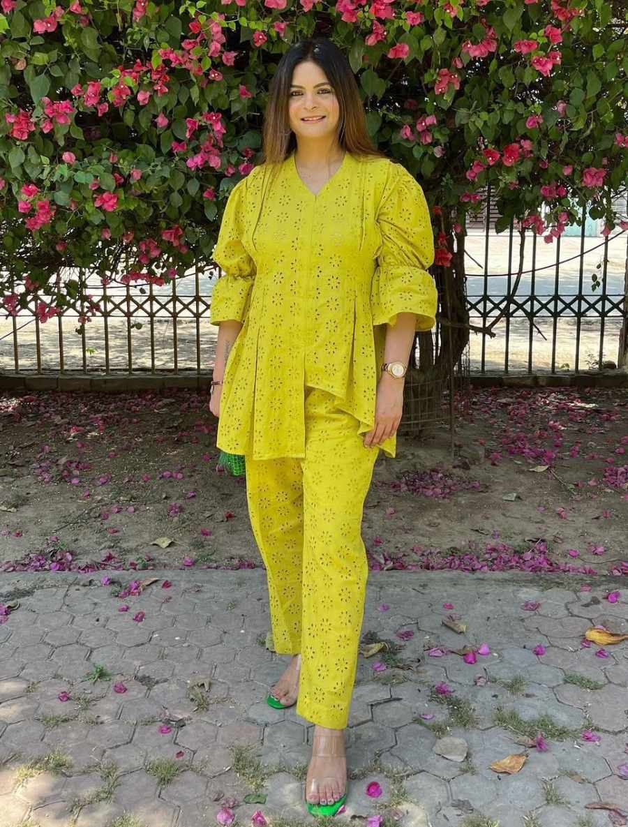 DESIGNER COTTON EMBROIDERY WORK CO-ORD SET PARTY WEAR WHOLESALE PRICE ETHNIC GARMENT (1)