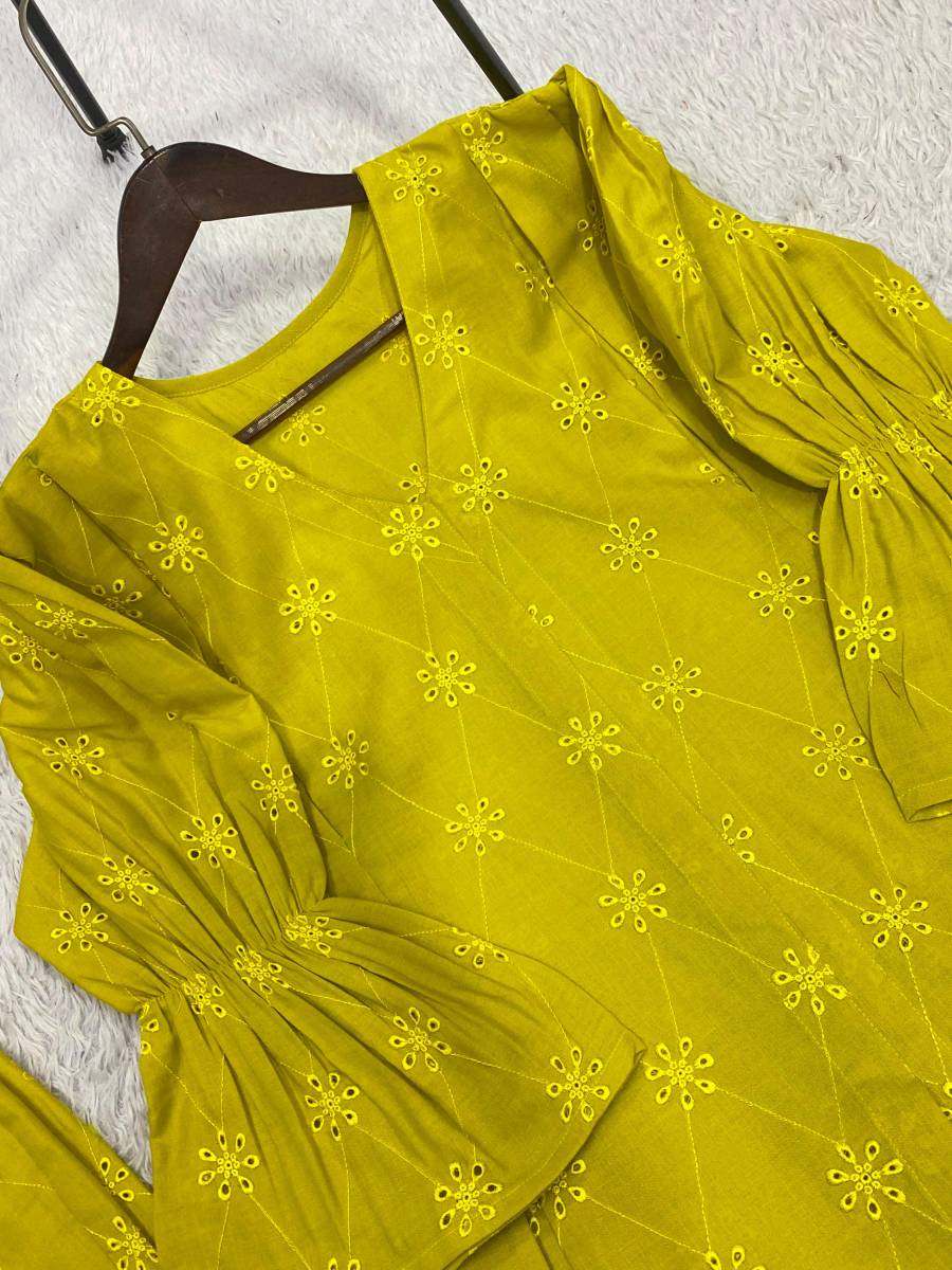 DESIGNER COTTON EMBROIDERY WORK CO-ORD SET PARTY WEAR WHOLESALE PRICE ETHNIC GARMENT (6)