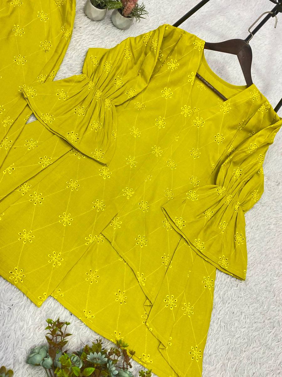 DESIGNER COTTON EMBROIDERY WORK CO-ORD SET PARTY WEAR WHOLESALE PRICE ETHNIC GARMENT (7)