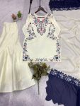 DESIGNER CRAPE SILK EMBROIDERY WORK TOP PALAZZO WITH DUPATTA FESTIVE WEAR WHOLESALE PRICE ETHNIC GARMENT (2)