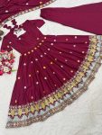 DESIGNER CREPE SILK EMBROIDERY WORK GOWN PALAZZO WITH DUPATTA WEDDING WEAR WHOLESALE PRICE ETHNIC GARMENT (2)