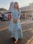 DESIGNER CRUNCHY BEADS WITH EMBROIDERY WORK TOP PALAZZO WITH DUPATTA SKY
