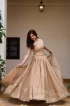 DESIGNER CRUNCHY EMBROIDERY SEQUENCE WORK LEHENGA CHOLI WITH DUPATTA WEDDING WEAR WHOLESALE PRICE ETHNIC GARMENT (6)