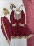DESIGNER CRUNCHY EMBROIDERY WORK TOP DHOTI AND DUPATTA FESTIVE WEAR WHOLESALE PRICE ETHNIC GARMENT (5)