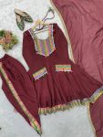 DESIGNER CRUNCHY EMBROIDERY WORK TOP DHOTI AND DUPATTA FESTIVE WEAR WHOLESALE PRICE ETHNIC GARMENT (5)