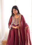 DESIGNER CRUNCHY EMBROIDERY WORK TOP DHOTI AND DUPATTA FESTIVE WEAR WHOLESALE PRICE ETHNIC GARMENT (5)