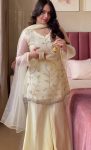 DESIGNER CRUNCHY GEORGETTE SILK MULTI EMBROIDERY AND HAND BEADS WORK TOP PALAZZO WITH DUPATTA WEDDING WEAR WHOLESALE PRICE ETHNIC GARMENT (10)