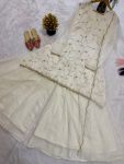 DESIGNER CRUNCHY GEORGETTE SILK MULTI EMBROIDERY AND HAND BEADS WORK TOP PALAZZO WITH DUPATTA WEDDING WEAR WHOLESALE PRICE ETHNIC GARMENT (10)