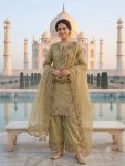 DESIGNER CRUNCHY SEQUENCE EMBROIDERY WITH CUT WORK TOP PALAZZO WITH DUPATTA WEDDING WEAR WHOLESALE PRICE ETHNIC GARMENT (3)