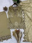 DESIGNER CRUNCHY SEQUENCE EMBROIDERY WITH CUT WORK TOP PALAZZO WITH DUPATTA WEDDING WEAR WHOLESALE PRICE ETHNIC GARMENT (3)