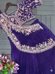 DESIGNER CRUNCHY SILK EMBROIDERY SEQUENCE WORK LEHENGA CHOLI WITH DUPATTA PARTY WEAR WHOLESALE PRICE ETHNIC GARMENT (5)